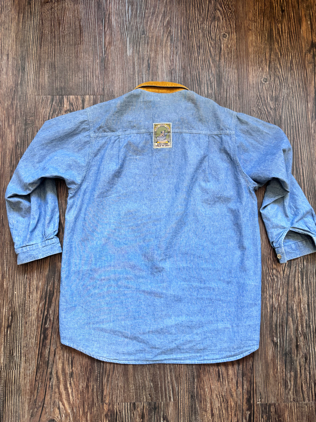 Vintage Denim Shirt mit Bulldog Embroidery