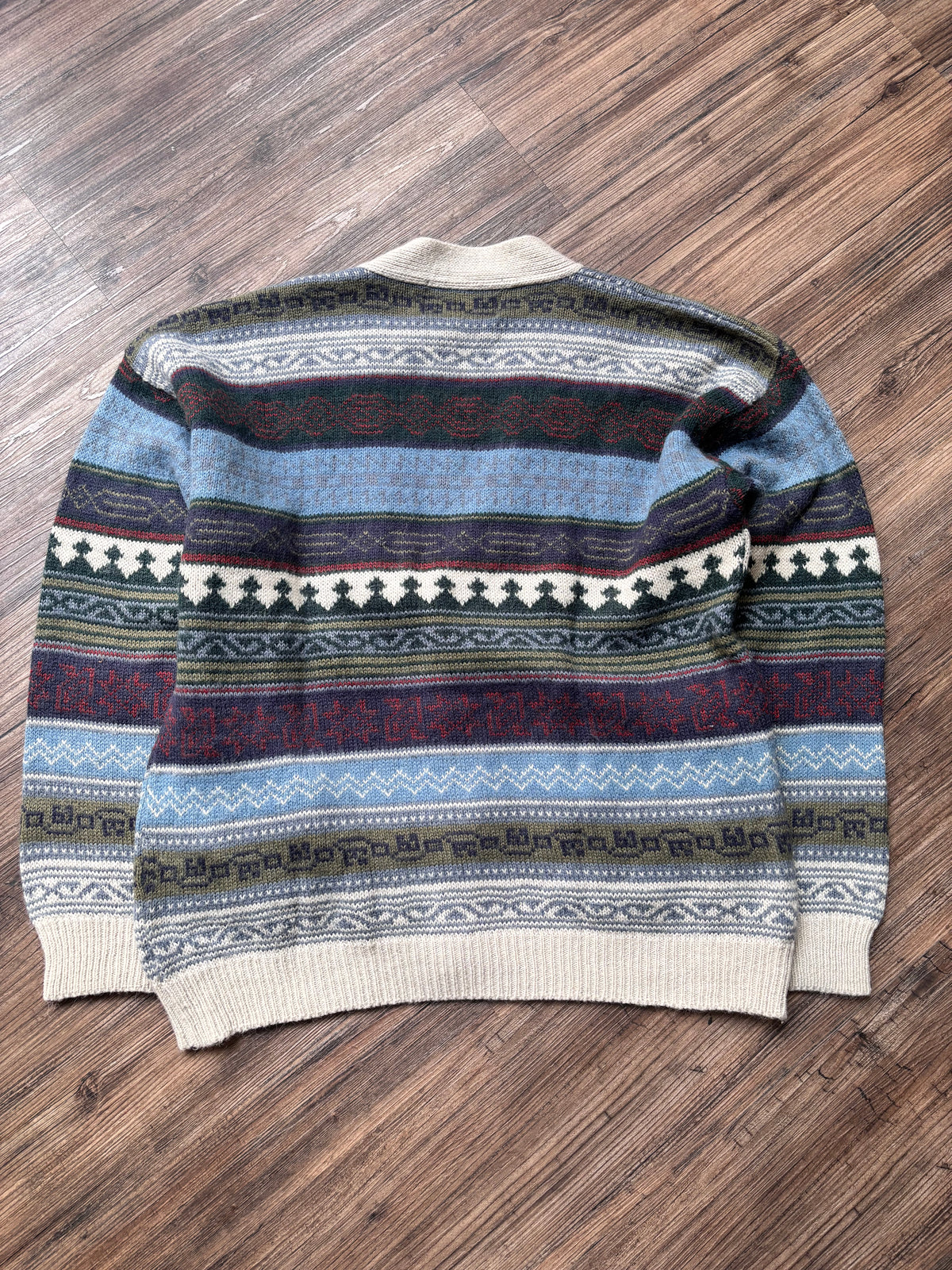 Vintage Wool & Alpaca Pattern Cardigan – Size L
