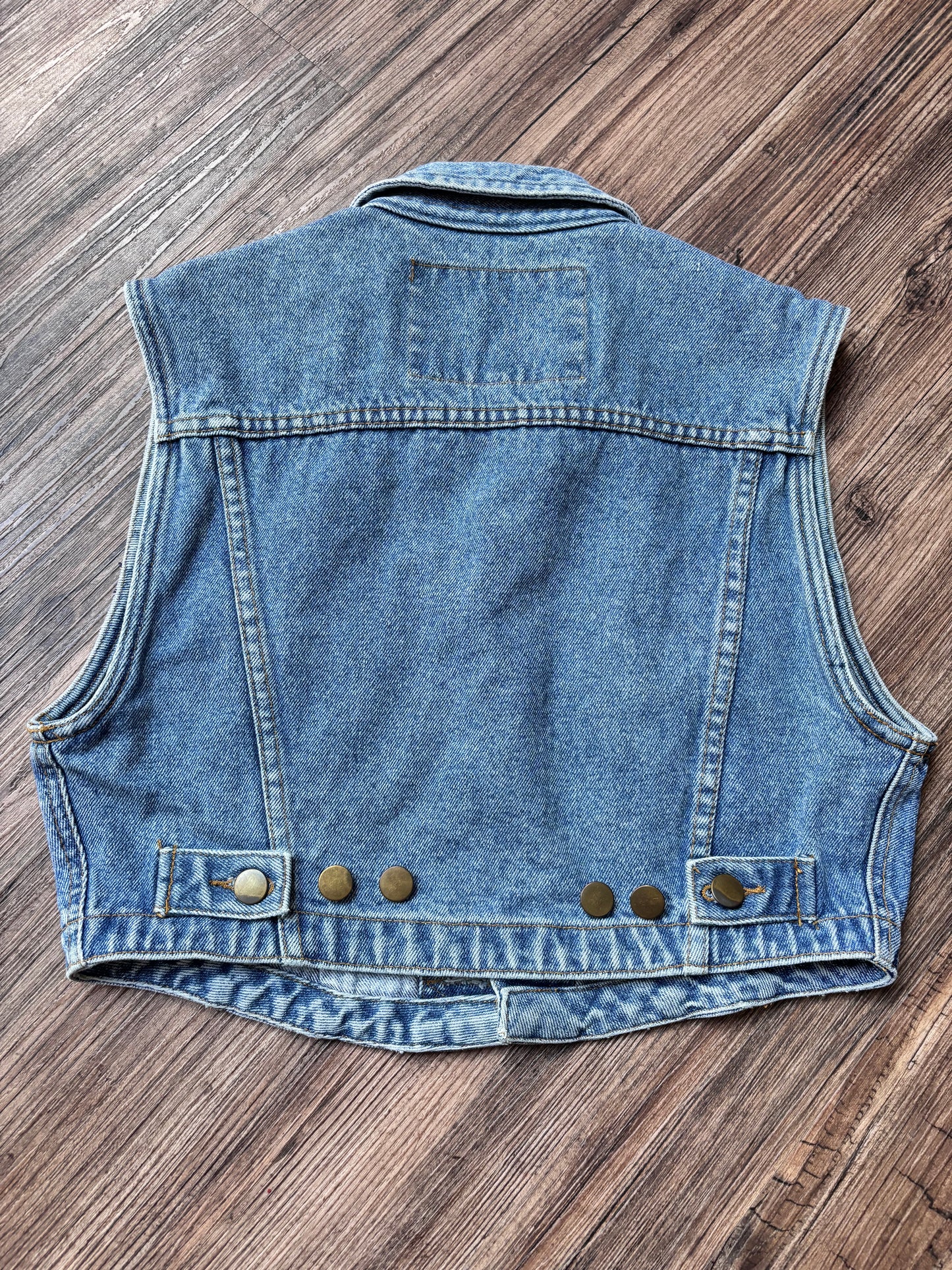 Vintage Cropped Denim Vest – 90s Style