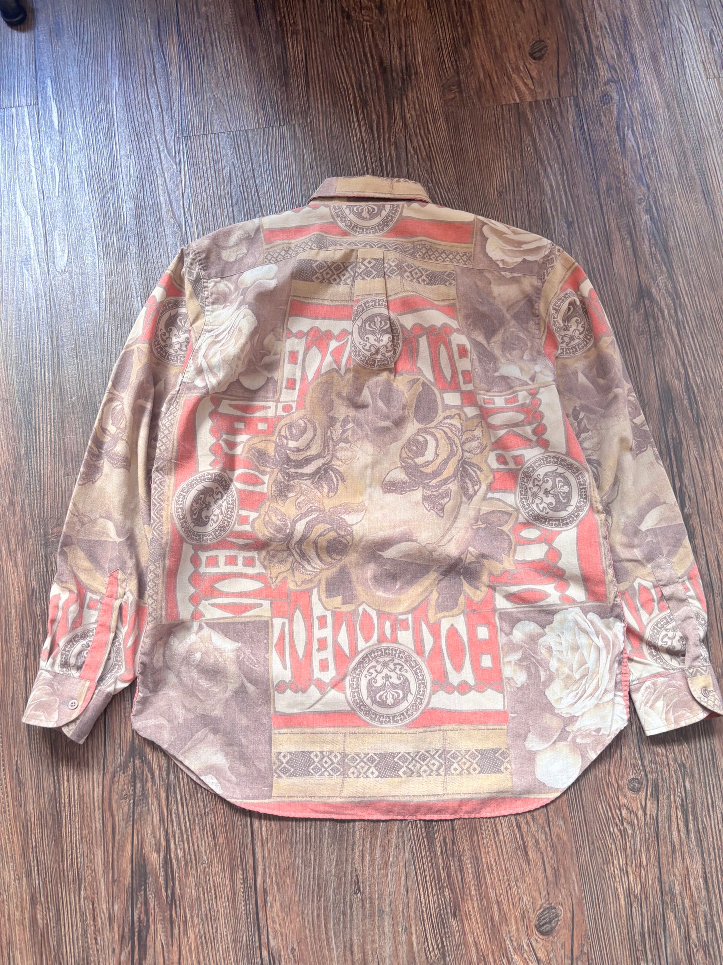 Vintage Floral Baroque Hemd – Made in Italy