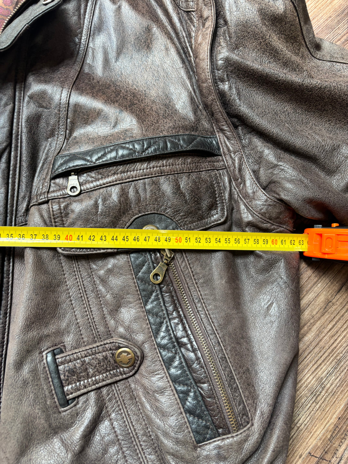 Vintage Convertible Leather Bomber – Brown