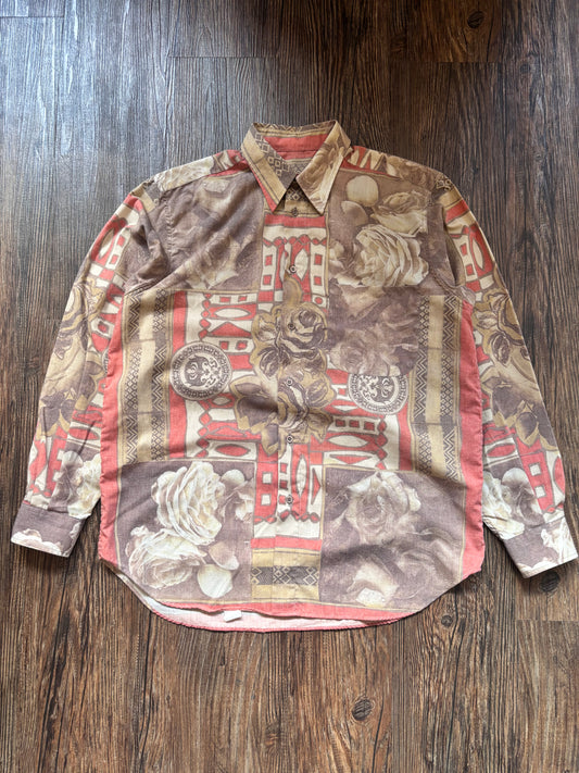 Vintage Floral Baroque Hemd – Made in Italy