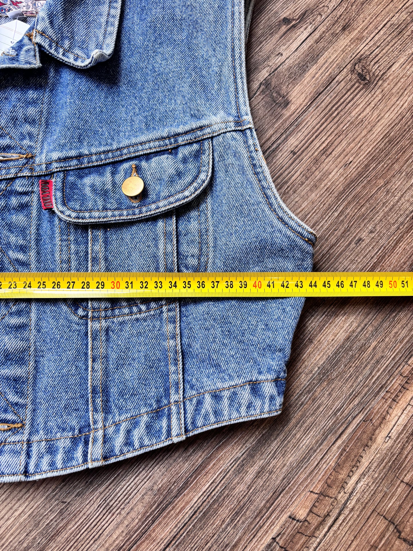 Vintage Cropped Denim Vest – 90s Style