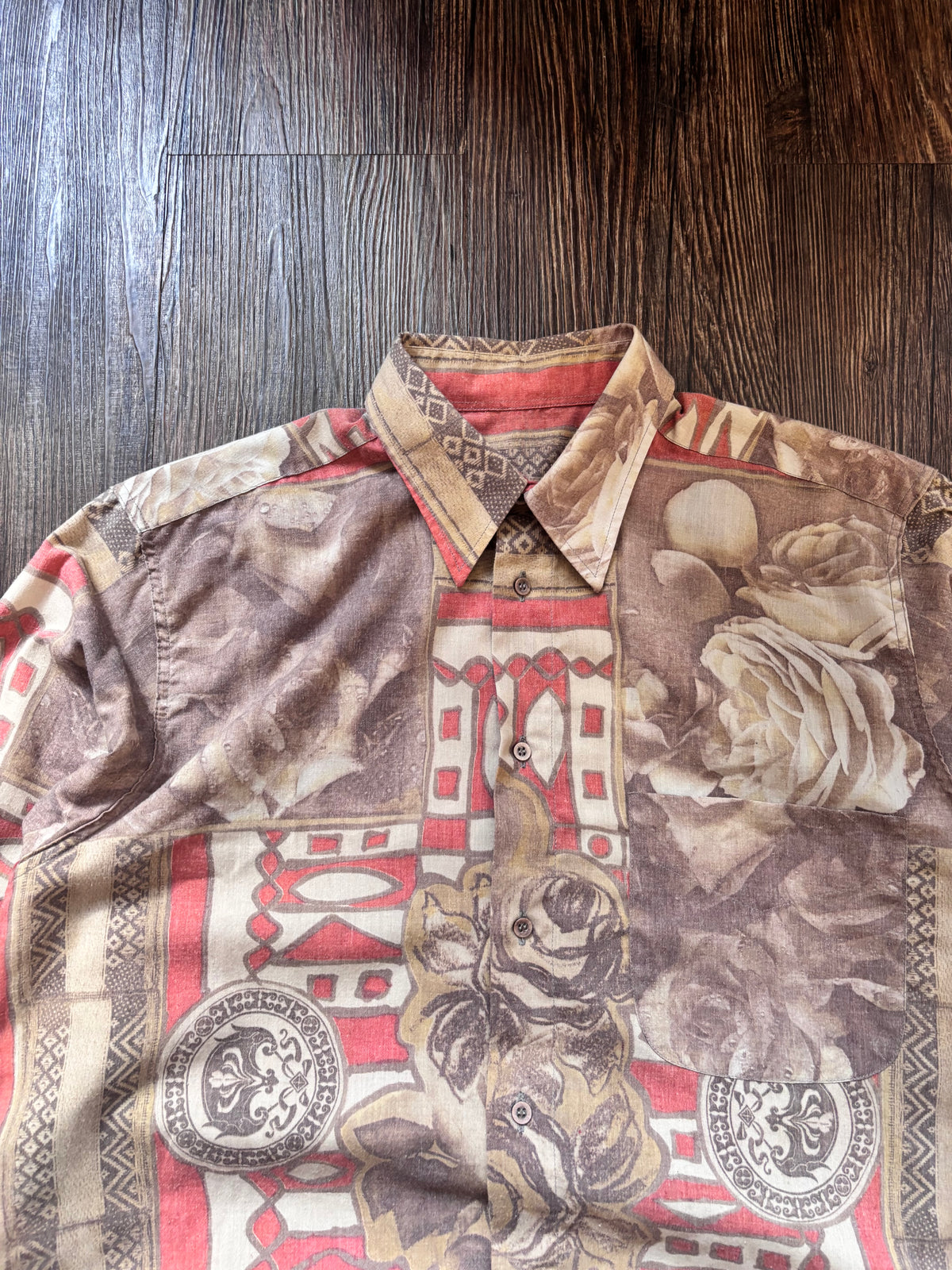 Vintage Floral Baroque Hemd – Made in Italy