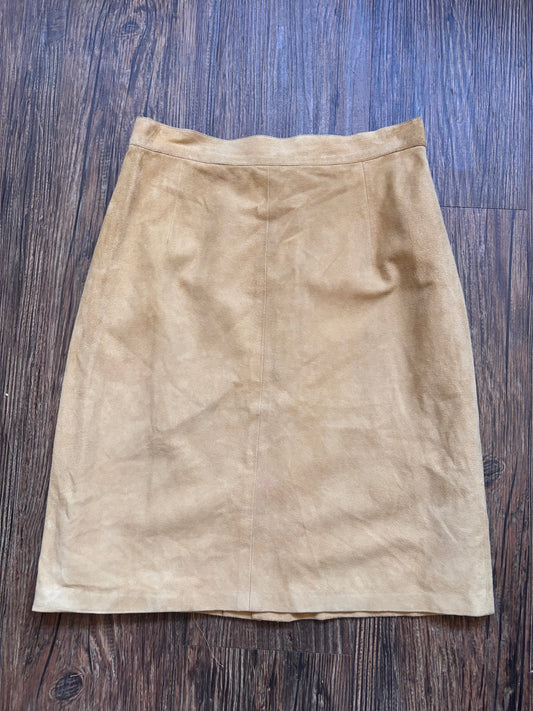 Vintage Echtleder Wildlederrock Beige