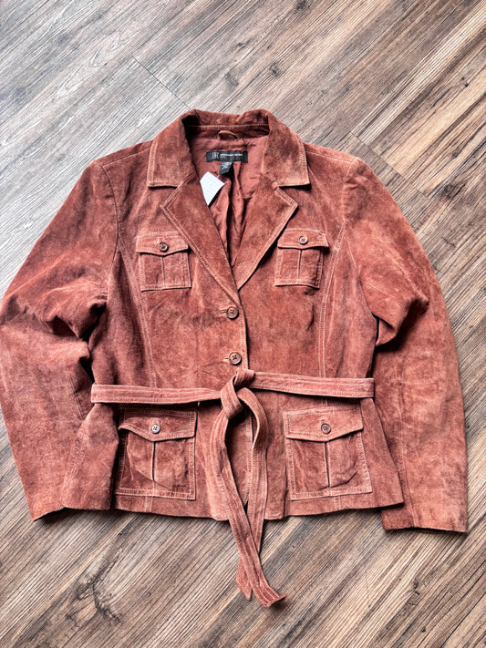 INC International Concepts Leather Trench – Mocha