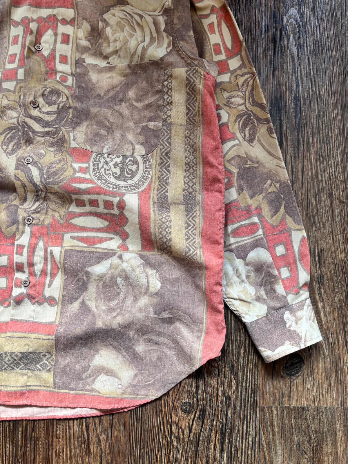 Vintage Floral Baroque Hemd – Made in Italy