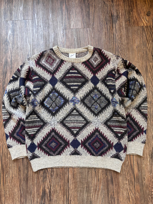 Vintage 90s Geometric Knit Sweater