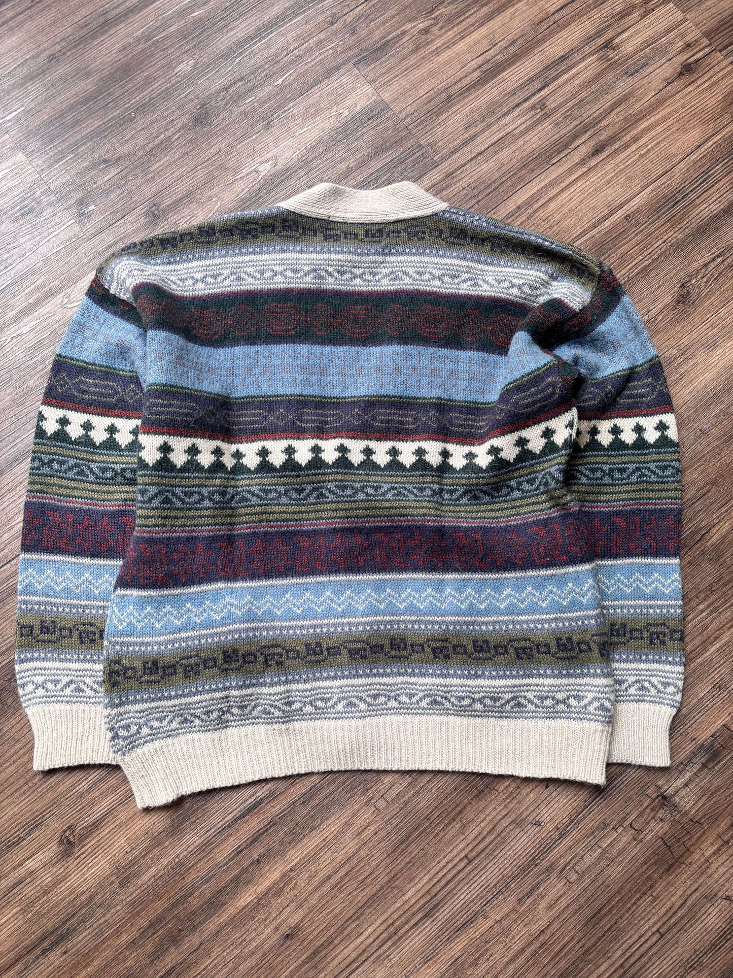 Vintage Wool & Alpaca Pattern Cardigan – Size L