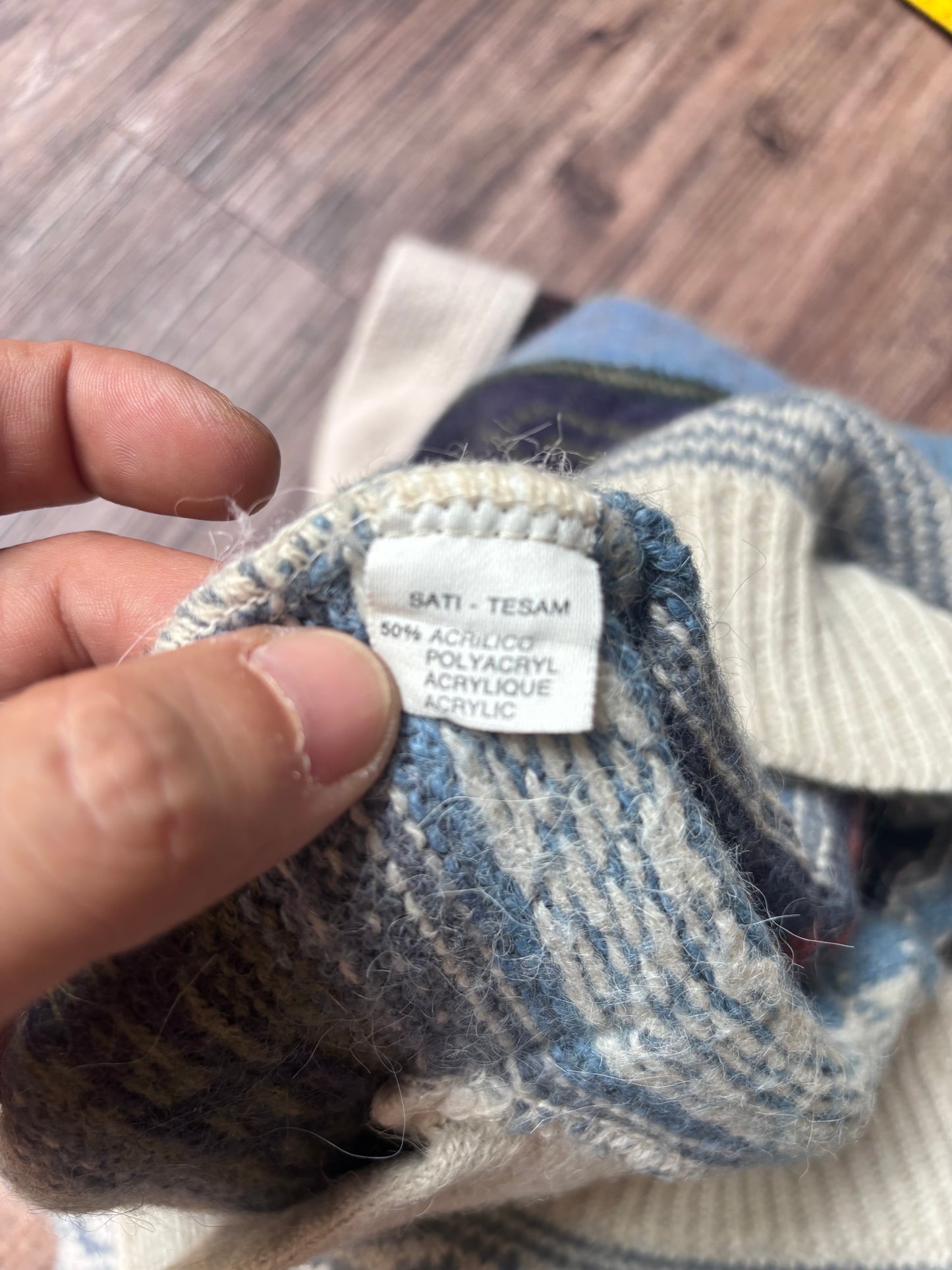 Vintage Wool & Alpaca Pattern Cardigan – Size L