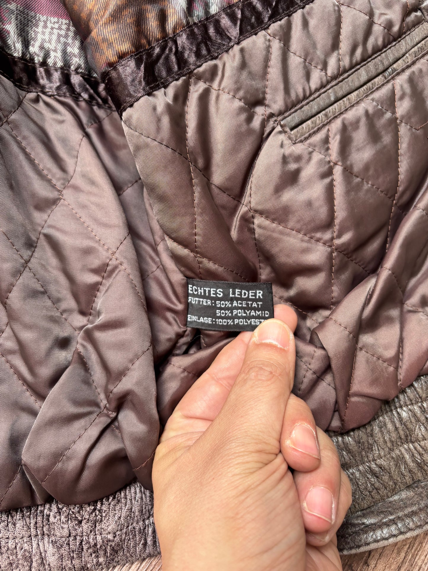 Vintage Convertible Leather Bomber – Brown