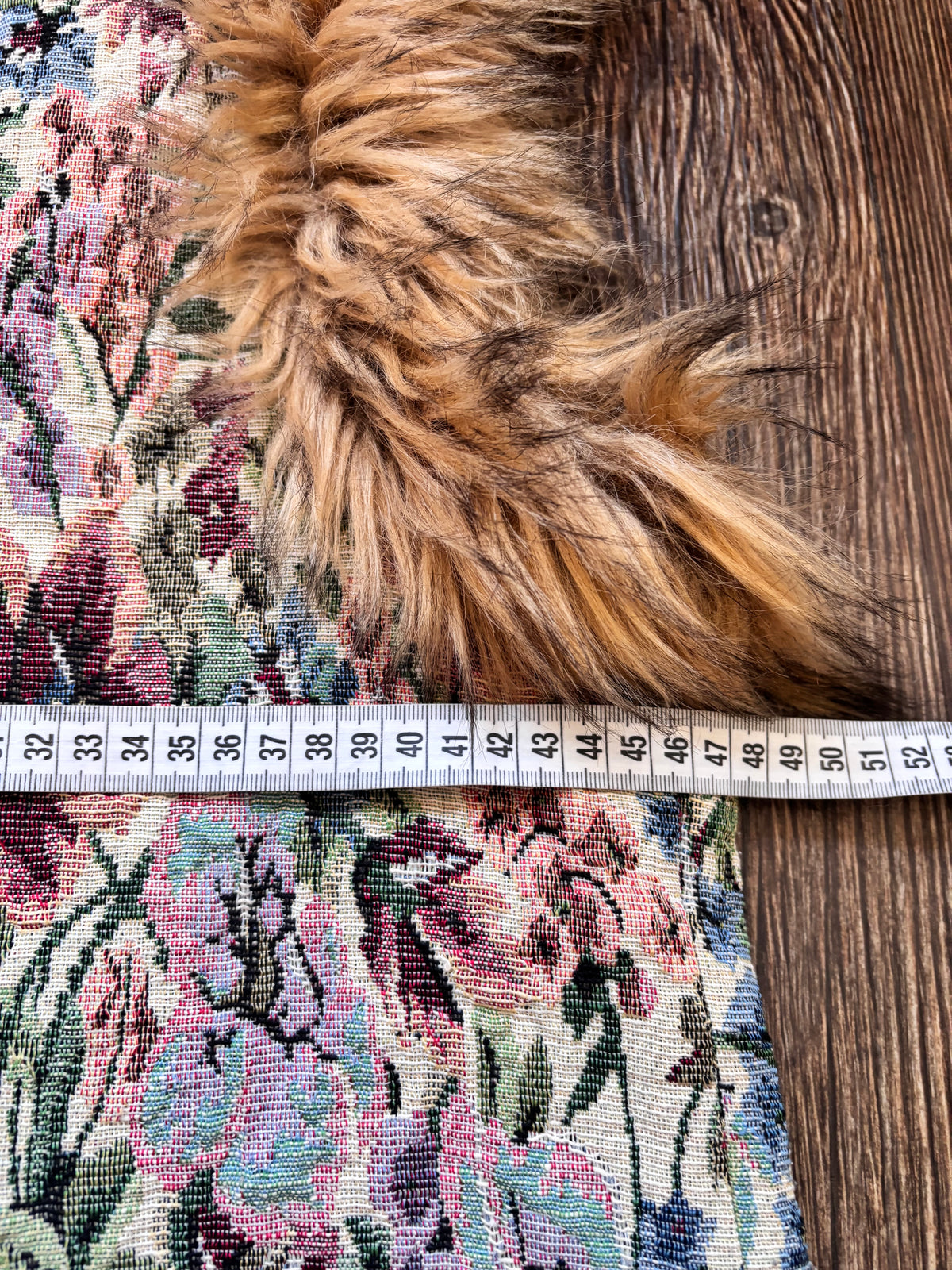 Vintage Milano Floral Tapestry Faux Fur Vest