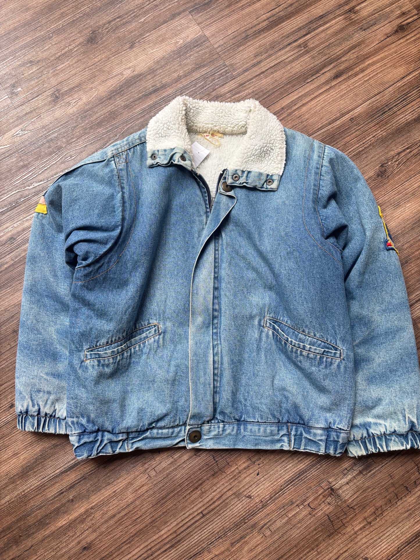 Vintage Sherpa Denim Bomber – Made in Italy