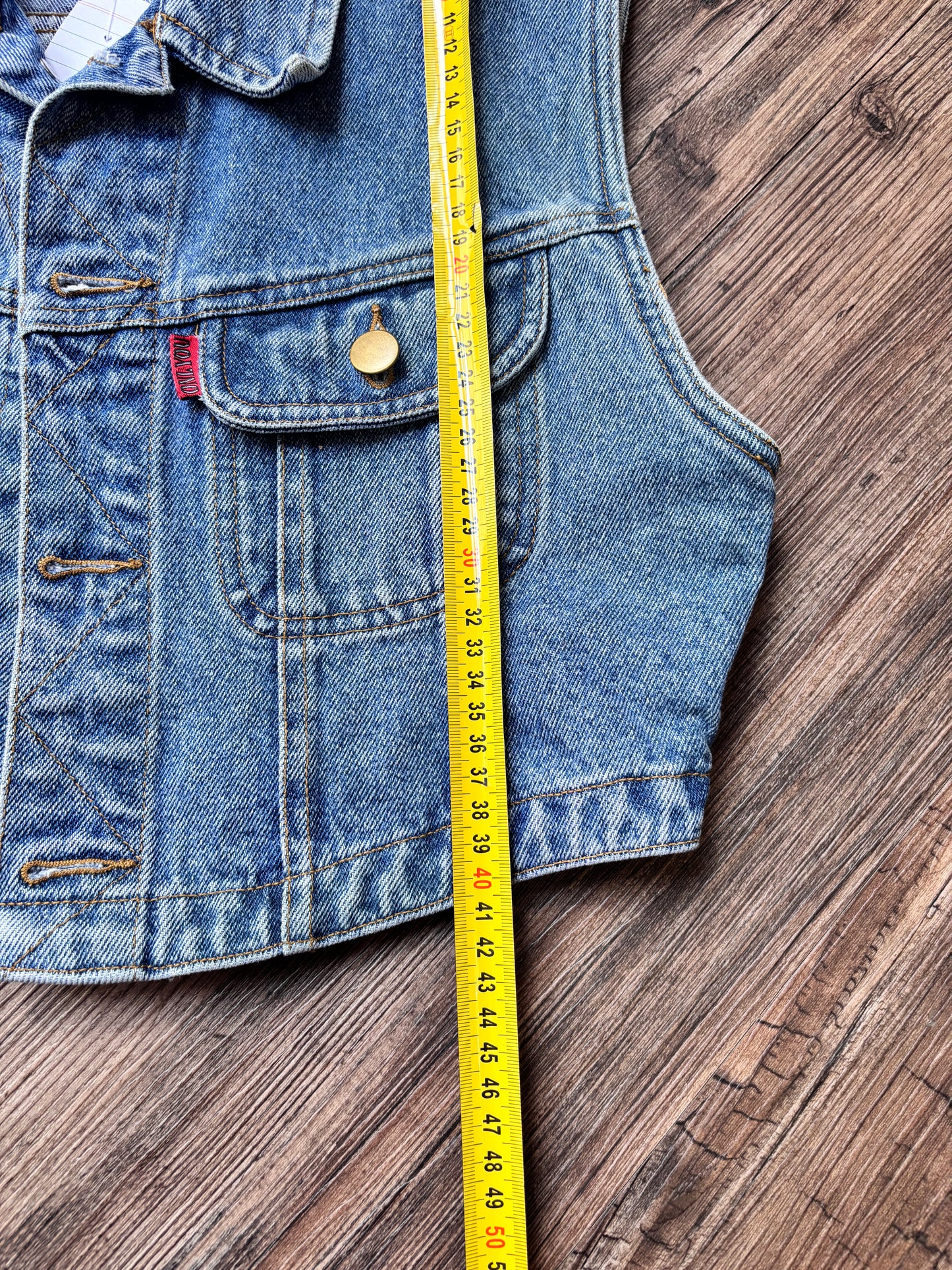 Vintage Cropped Denim Vest – 90s Style
